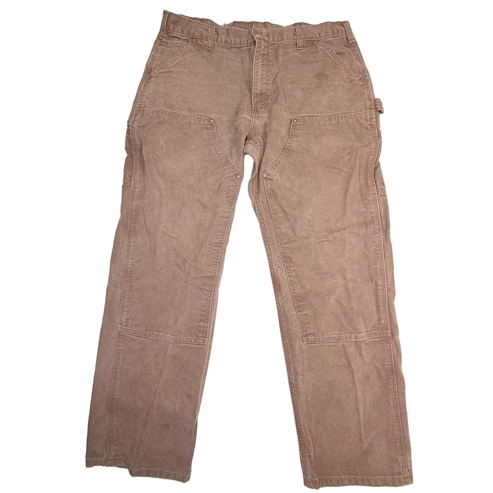 Vintage Carhartt B136 DKB Double Knee Dungaree Pants 38X32 Faded & Distressed